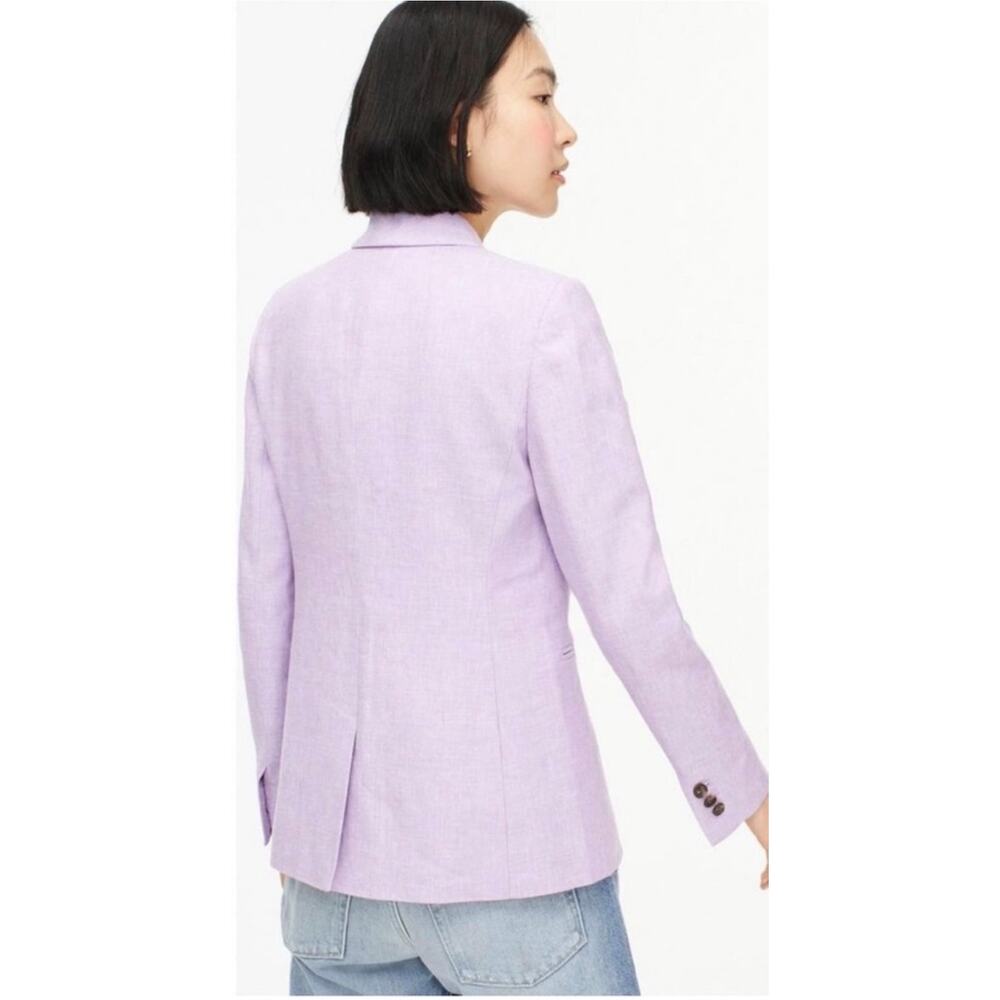 J.Crew Parke Linen Blazer Lilac Stretch Career Jacket Size 4 - Picture 4 of 14